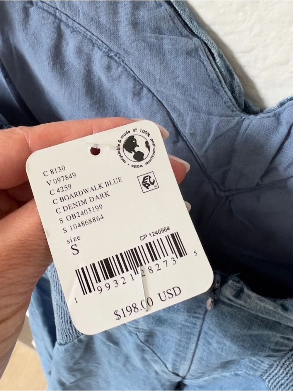 Free People Another Season Denim Midi Dress - Boardwalk Blue - Womens Small - Picture 7 of 9